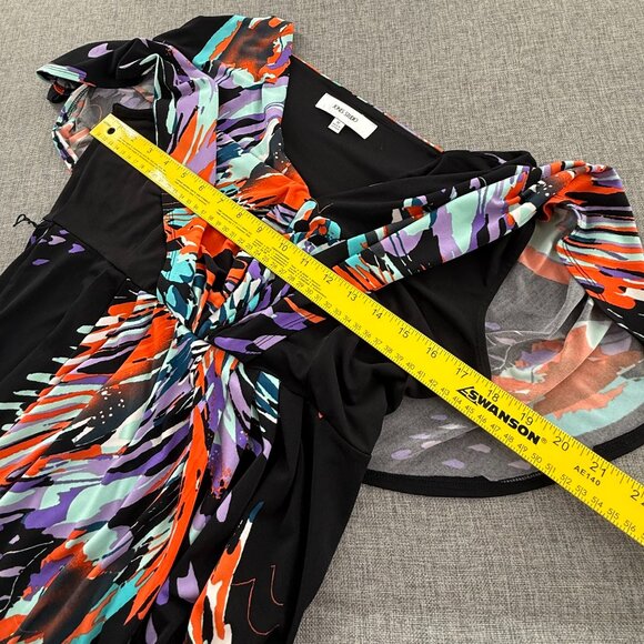 Jones Studio Dress Medium Flutter Sleeves Abstract Print V-Neck Stretchy - Picture 8 of 12